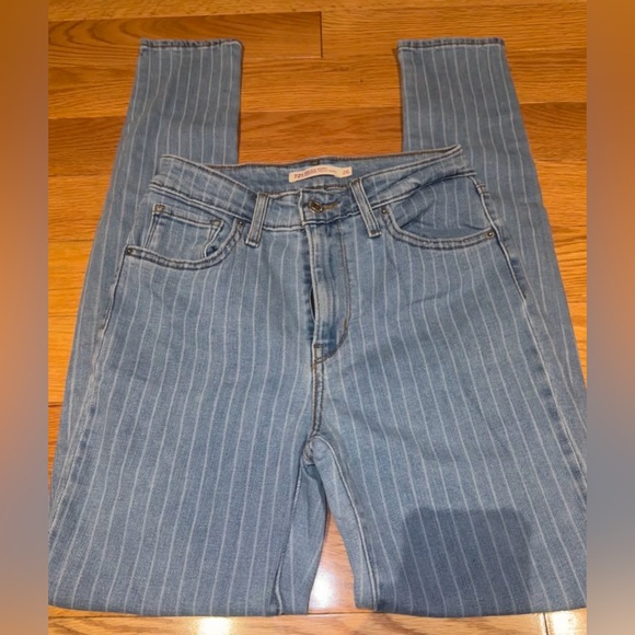 Levi’s denim skinny jeans women high waisted 721 sapphire stripe 26x30 - Picture 3 of 12